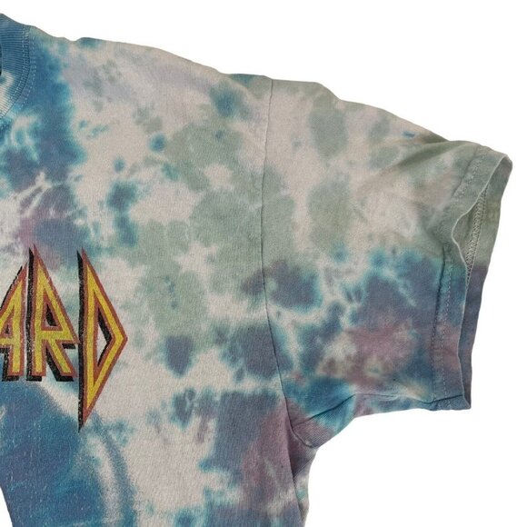 Def Leppard Adrenalize Tour Graphic T Shirt Medium Blue Tie Dye Rock Band 2021 - Picture 8 of 10